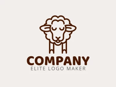 A charmingly childish logo featuring a cute sheep, radiating innocence and joy in a warm shade of dark brown.