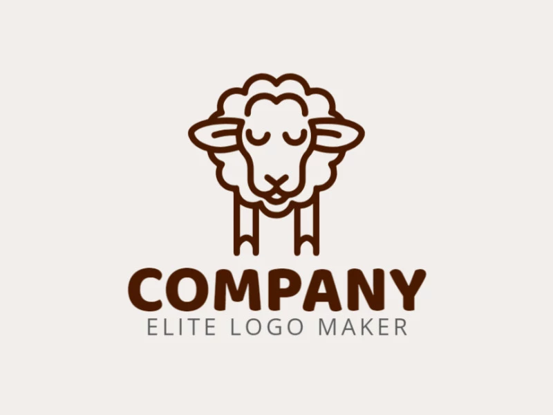 A charmingly childish logo featuring a cute sheep, radiating innocence and joy in a warm shade of dark brown.