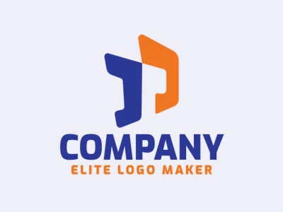 Create a vector logo for your company in the shape of a letter "D" combined with a letter "P", with an initial letter style, the colors used were blue and orange.