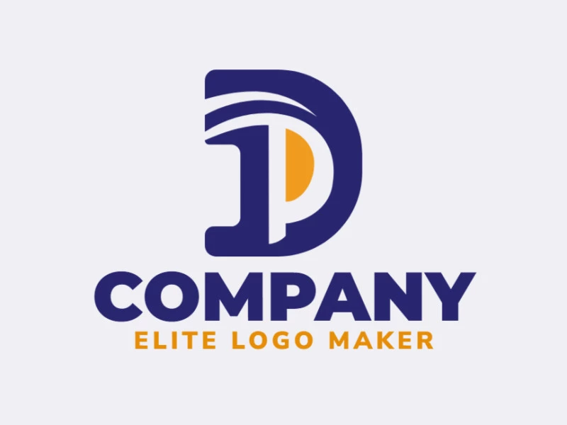 Create a memorable logo for your business in the shape of a letter "D" combined with a letter "P" with initial letter style and creative design.