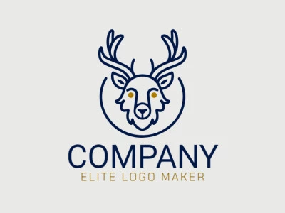 A logo of a deer with multiple lines, designed with a color combination of yellow and dark blue for a bold and striking appearance.