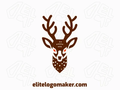 A dynamic and beautiful animal logo featuring a deer head with pink eyes, designed to create an elegant and captivating visual appeal.