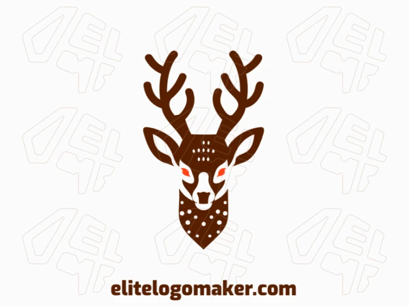 A dynamic and beautiful animal logo featuring a deer head with pink eyes, designed to create an elegant and captivating visual appeal.