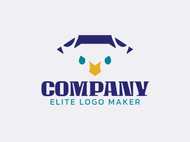 Professional logo in the shape of a diamond combined with a bird, with an abstract style, the colors used was blue and yellow.