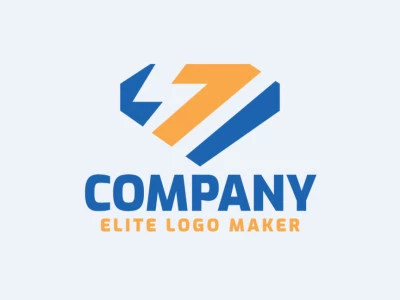 Logo in the shape of a diamond combined with a lightning bolt, this logo is ideal for different business areas.