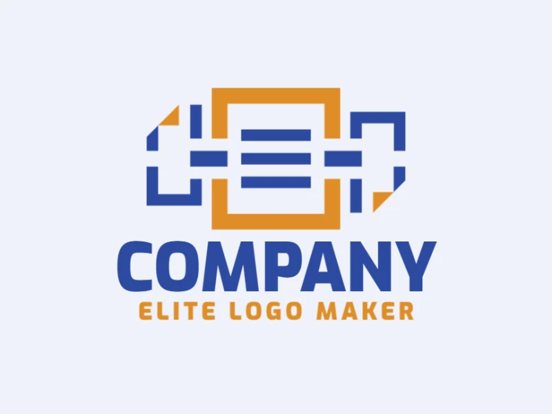 Simple and professional logo design in the shape of a document combined with a chain with double meaning style, the colors used is yellow and blue.