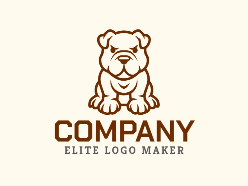 An ideal and prominent logo design featuring a vector illustration of a dog in warm brown tones.