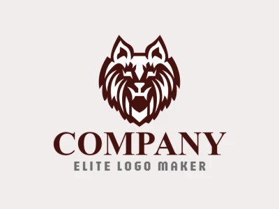 Great logo in the shape of a dog head with abstract design, easy to apply in different media.