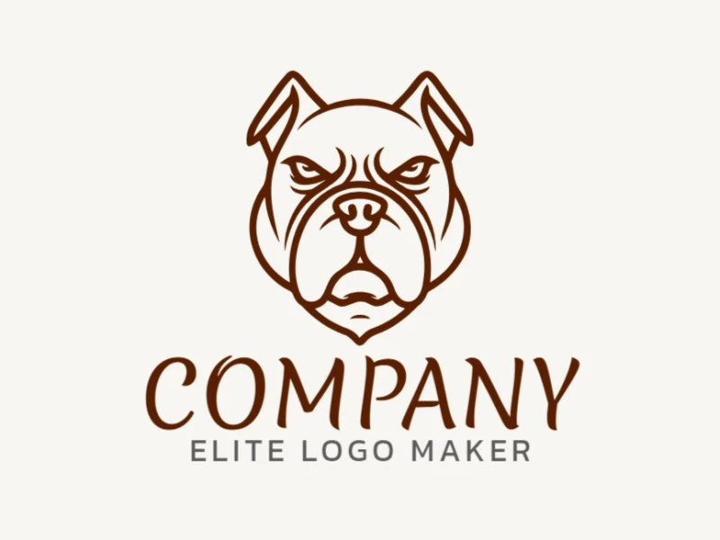 A creative mascot logo featuring an original vector illustration of a dog head.