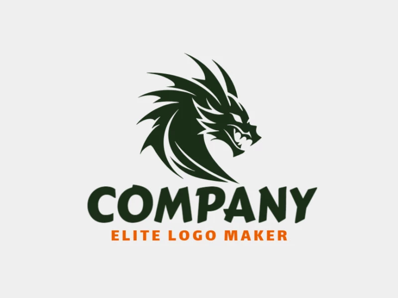 Abstract logo in the shape of a dragon with creative design.