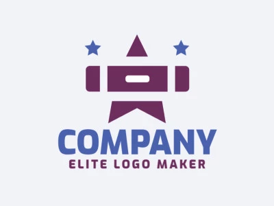 Logo with creative design, forming a drawer combined with stars, with abstract style and customizable colors.