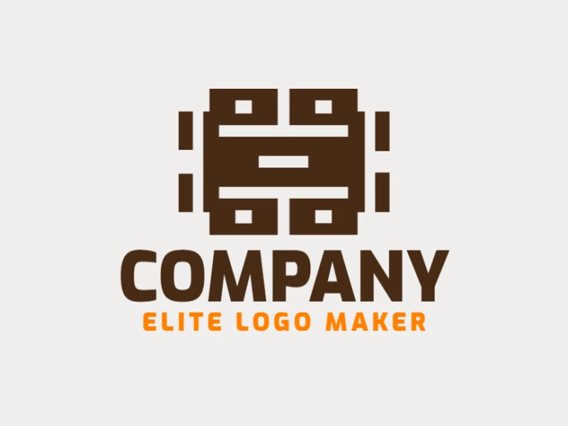 Customizable logo in the shape of drawers with an abstract style, the color used was brown.