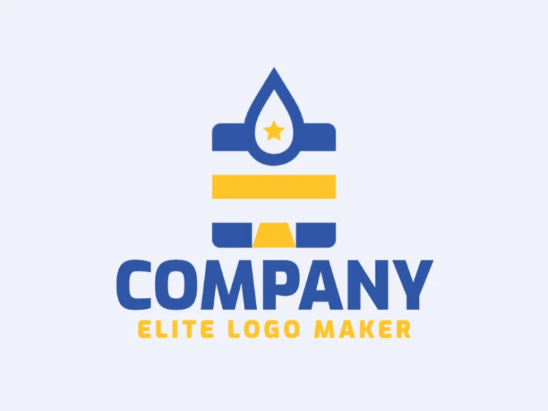 Professional logo in the shape of a drop combined with a database, with creative design and minimalist style.