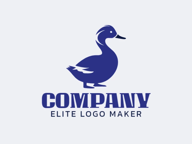 Contemporary emblem featuring a duck, exquisitely crafted with a sleek and pictorial aesthetic.