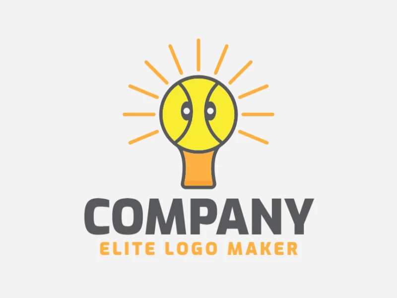 Mascot company logo in the shape of a lamp combined with a duck head with the yellow, orange and gray colors.