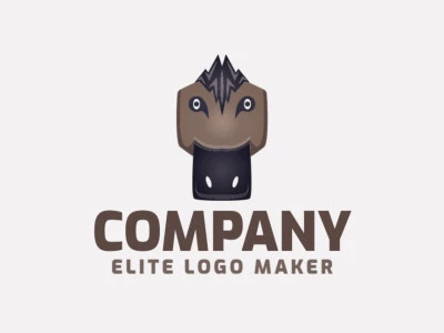 Gradient logo with stylized shapes, forming a duckbill with a refined design, the colors used are black and brown.