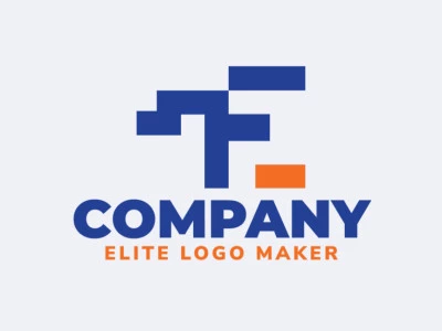 Minimalist logo in the shape of a letter "E" combined with a letter "F", with creative design.