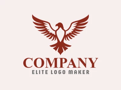 Ideal logo for different businesses in the shape of an eagle with a pictorial style.