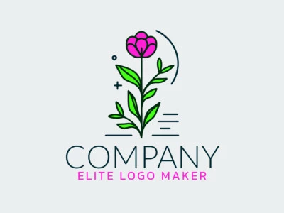 Ideal logo for different businesses in the shape of an elegant flower, with creative design and illustrative style.