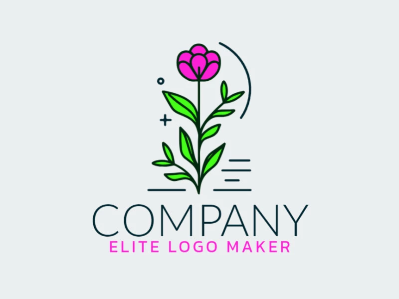 Ideal logo for different businesses in the shape of an elegant flower, with creative design and illustrative style.