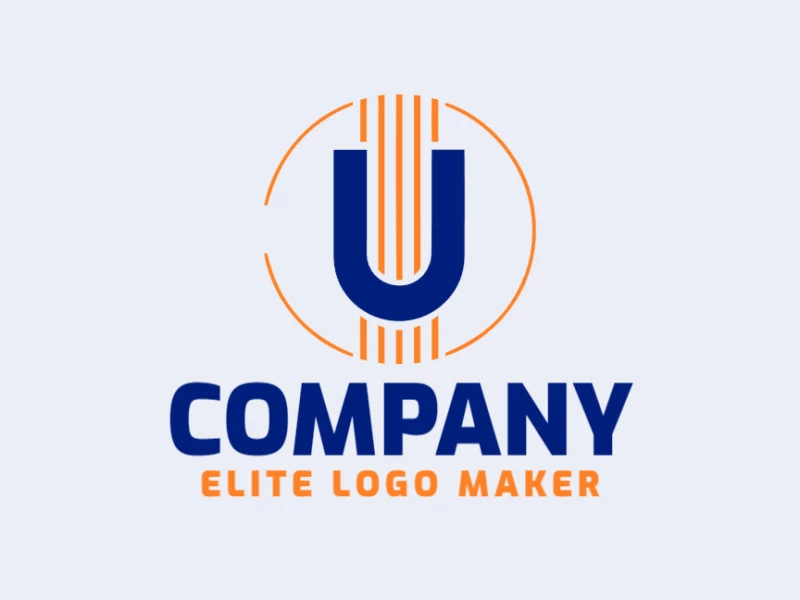 An elegant circular logo featuring a refined letter "U", harmoniously blending shades of blue and orange.