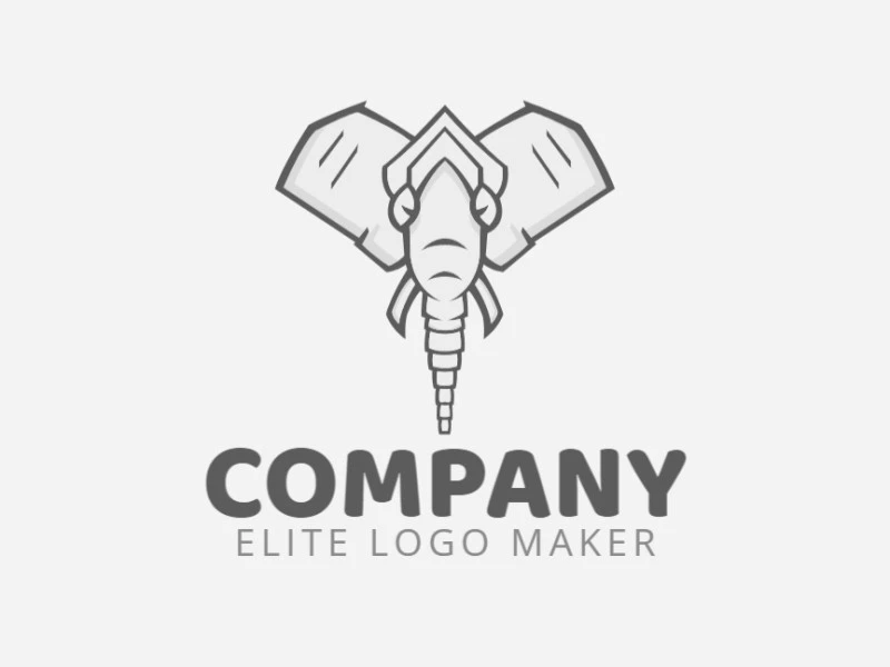 Ideal logo for different businesses in the shape of an elephant, with creative design and symmetric style.