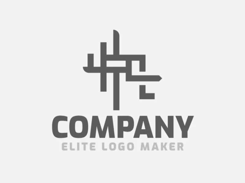 Professional logo in the shape of an elephant with an abstract style, the color used was grey.