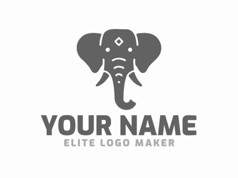 A professional animal-style logo design featuring an elephant head, crafted to offer a high-quality, affordable logo design maker option.