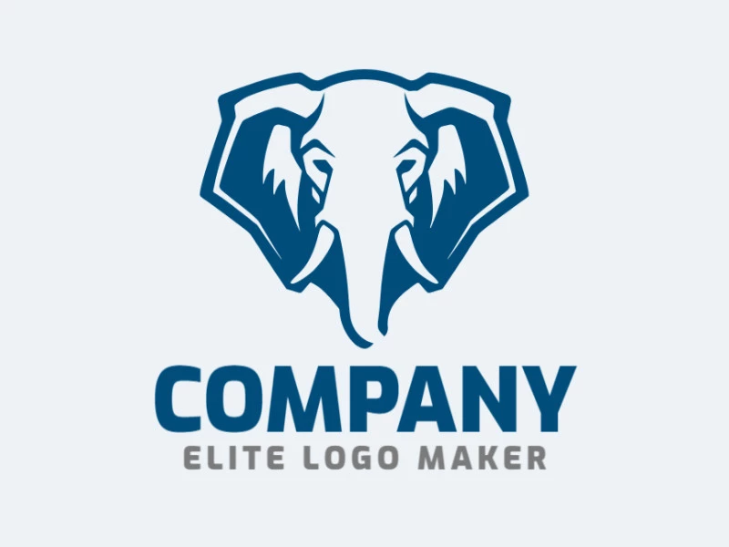 This logo is a simple yet impactful representation of an elephant's head, rendered in a minimalist style and cool blue hue. It's a symbol of intelligence, strength, and dignity.