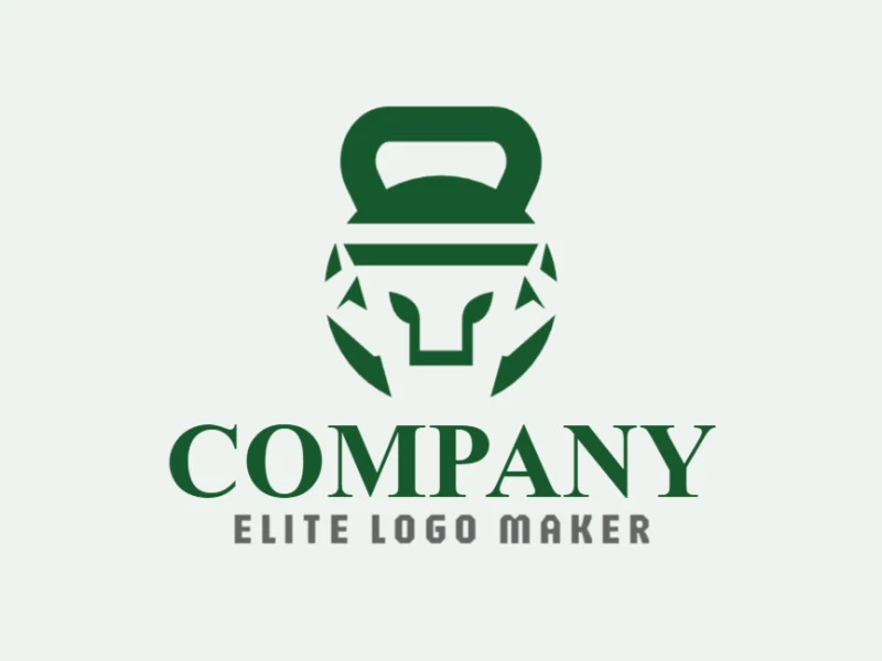 Abstract logo in the shape of an elf combined with a kettlebell, with creative design.