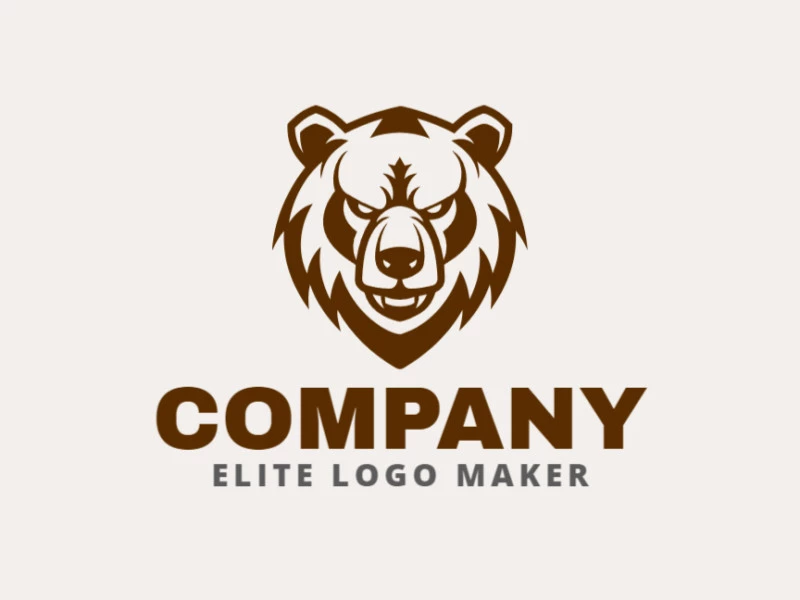 Logo design featuring an abstract and striking evil bear head.