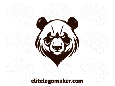 A customizable animal logo featuring an extremely angry panda bear, perfect for a bold and unique brand identity.