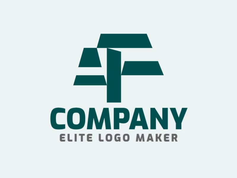 Professional logo in the shape of a letter "F", with creative design and abstract style.