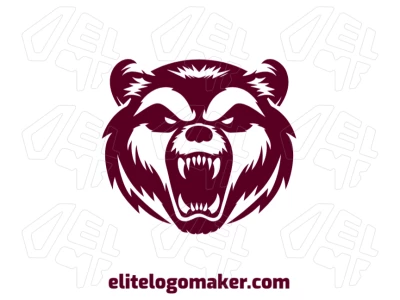 The fierce bear head with a scary design in abstract style creates a bold and striking visual, perfect for a powerful and impactful logo.
