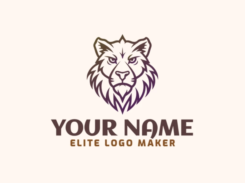 Dynamic and creative logo design featuring a fierce lion head in an animal style, exuding power and strength with bold details.