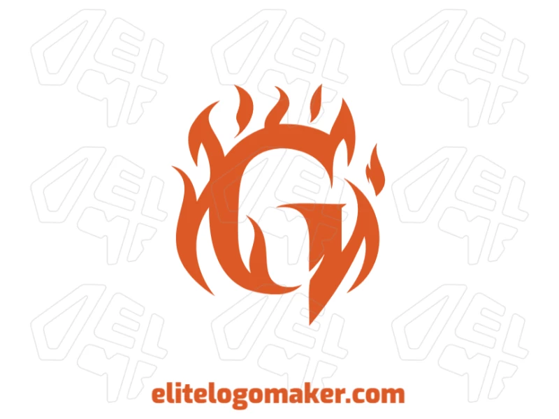 Creative logo with a fiery orange letter "G" in an initial letter style, delivering a bold and energetic brand impression.