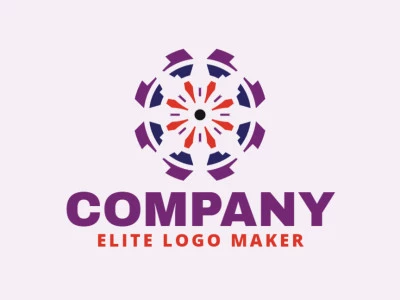 Ideal logo for different businesses in the shape of a flower, with an abstract style.