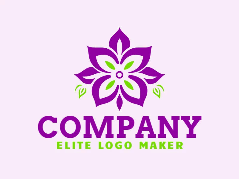 Logo in the shape of a flower with a green color, this logo is ideal for different business areas.