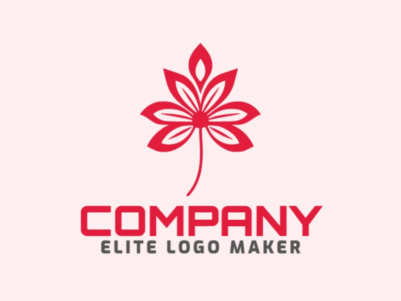 Vector logo in the shape of a flower with a simple style and red color.