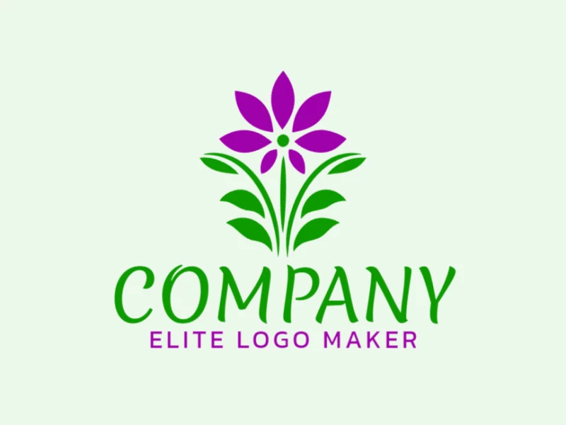 A logo in the shape of a flower with a purple color, this logo is ideal for different business areas.