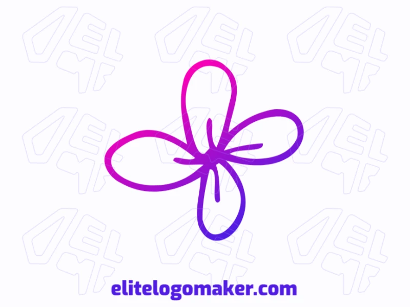 A minimalist flower design with a purple gradient, perfect for creating a strong and memorable brand identity.