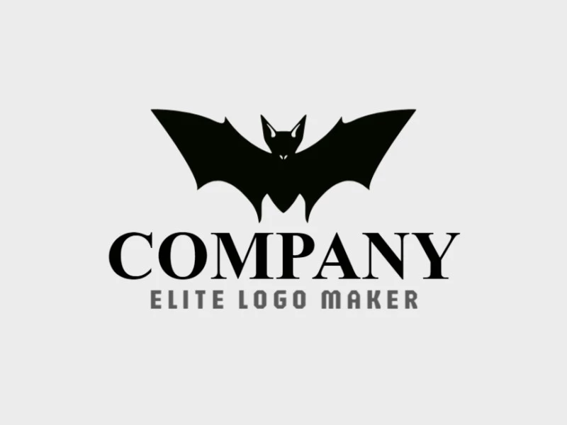 A symmetrical logo featuring a flying bat in bold black.