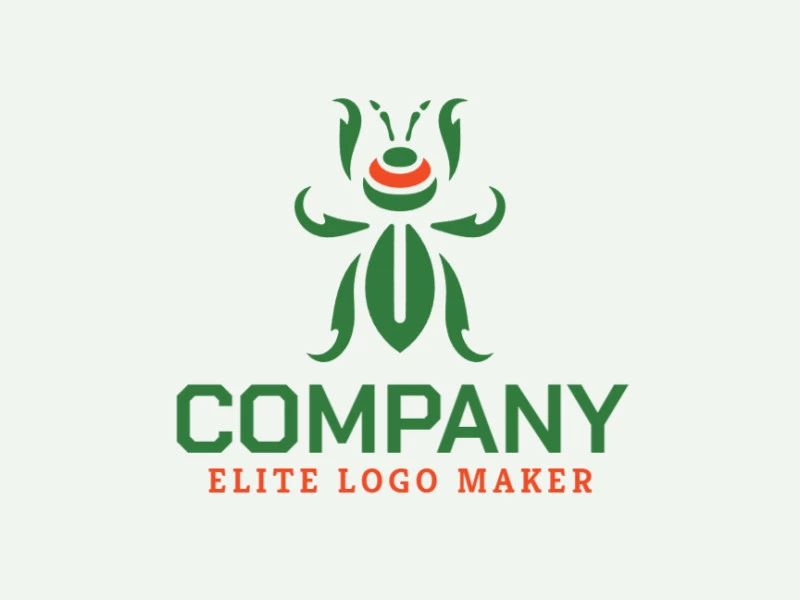 Abstract logo in the shape of a flying insect with creative design.