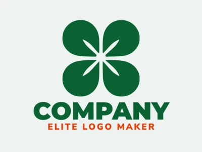 Ideal logo for different businesses in the shape of a four leaf clover with an abstract style.