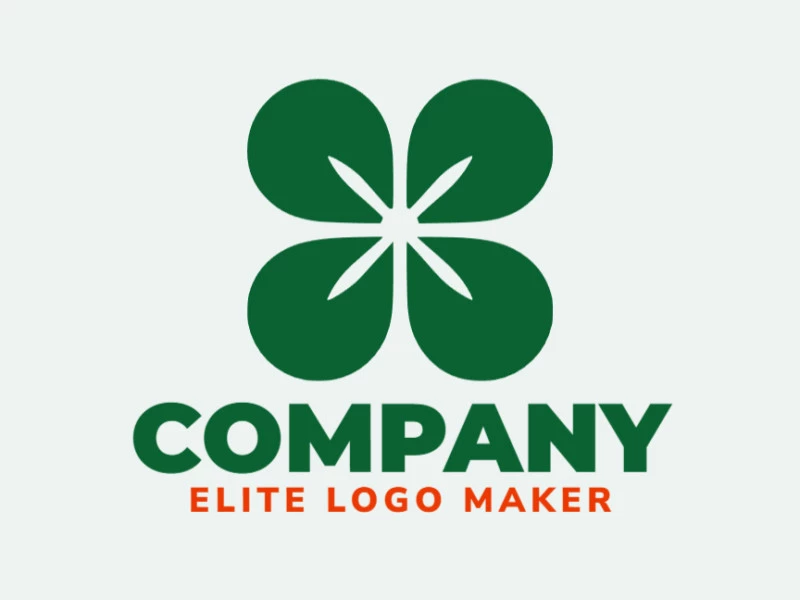 Ideal logo for different businesses in the shape of a four leaf clover with an abstract style.