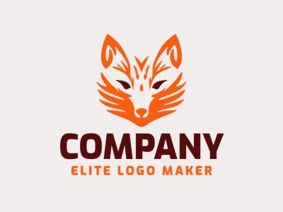 An abstract logo featuring a fox in shades of brown and orange.