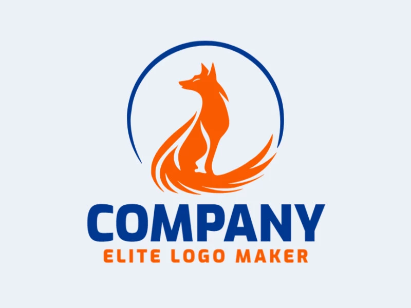 Embrace the spirit of cunning and agility! This circular logo features a fox in captivating shades of blue and orange, symbolizing intelligence and vibrancy. Ideal for brands seeking a dynamic and captivating identity.