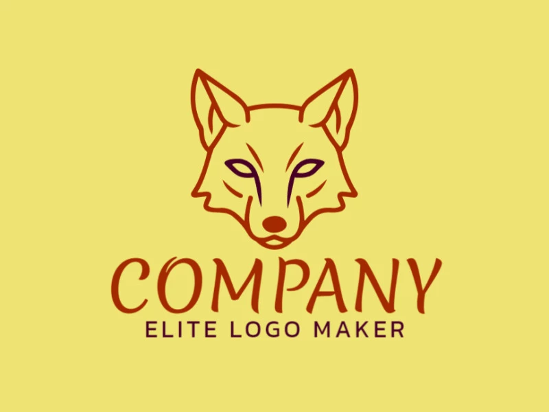 An abstract fox head in vibrant red, symbolizing quality and excellence, ideal for a professional logo template.