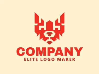 Customizable logo in the shape of a fox head with creative design and abstract style.