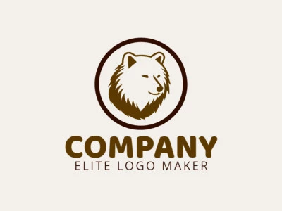 Contemporary emblem featuring a friendly bear, exquisitely crafted with a sleek and circular aesthetic.